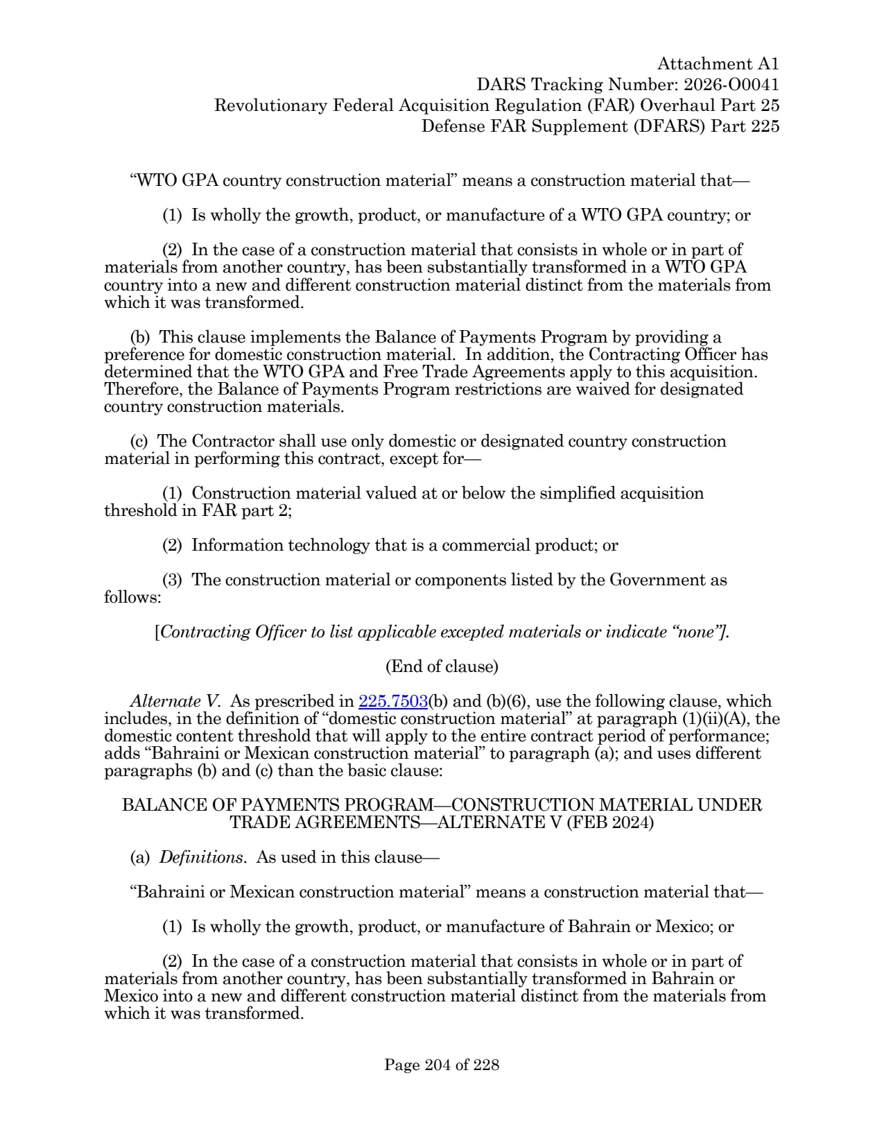Source page for 252.225-7045