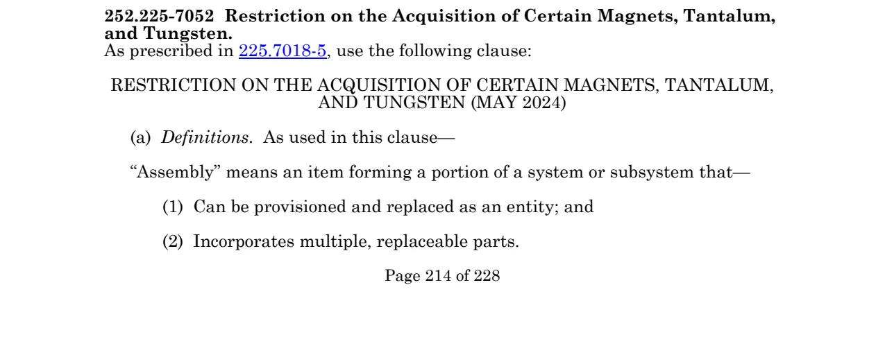 Source page for 252.225-7052