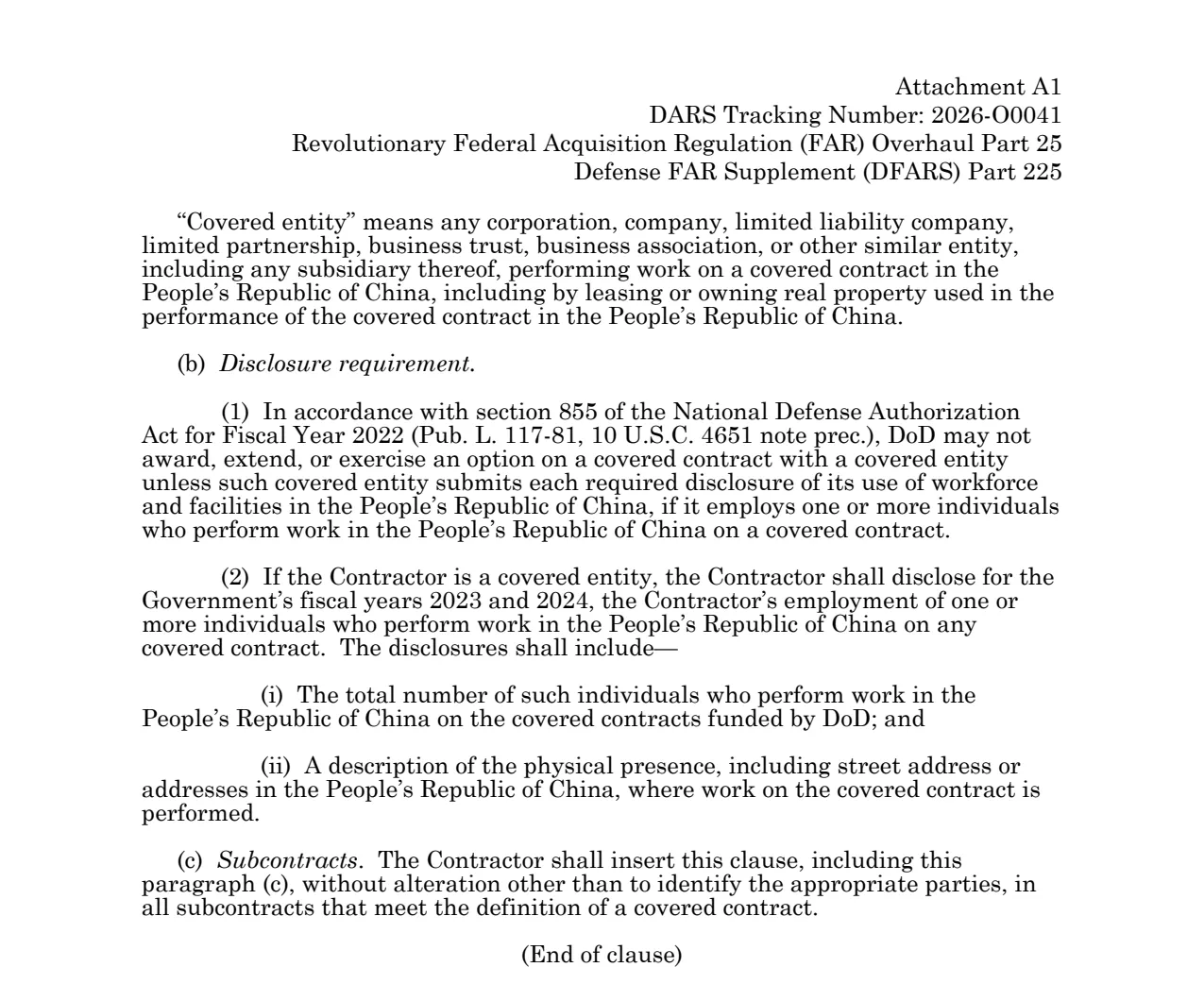 Source page for 252.225-7058