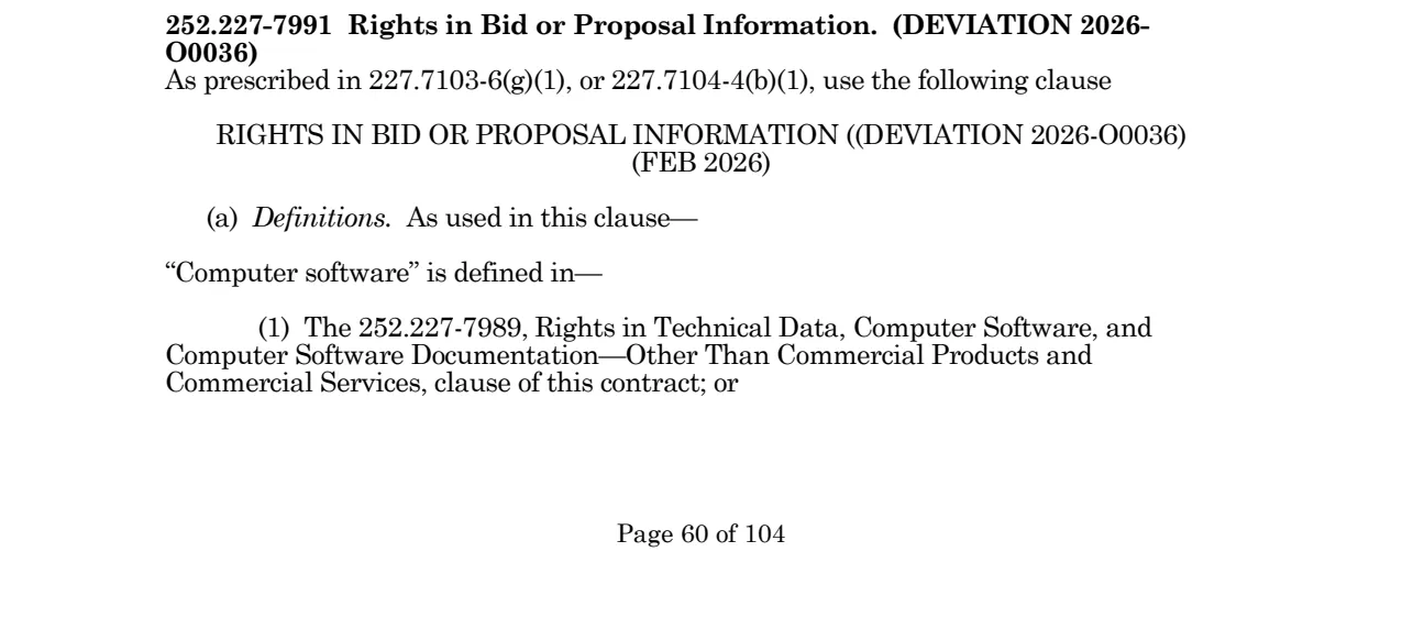 Source page for 252.227-7991