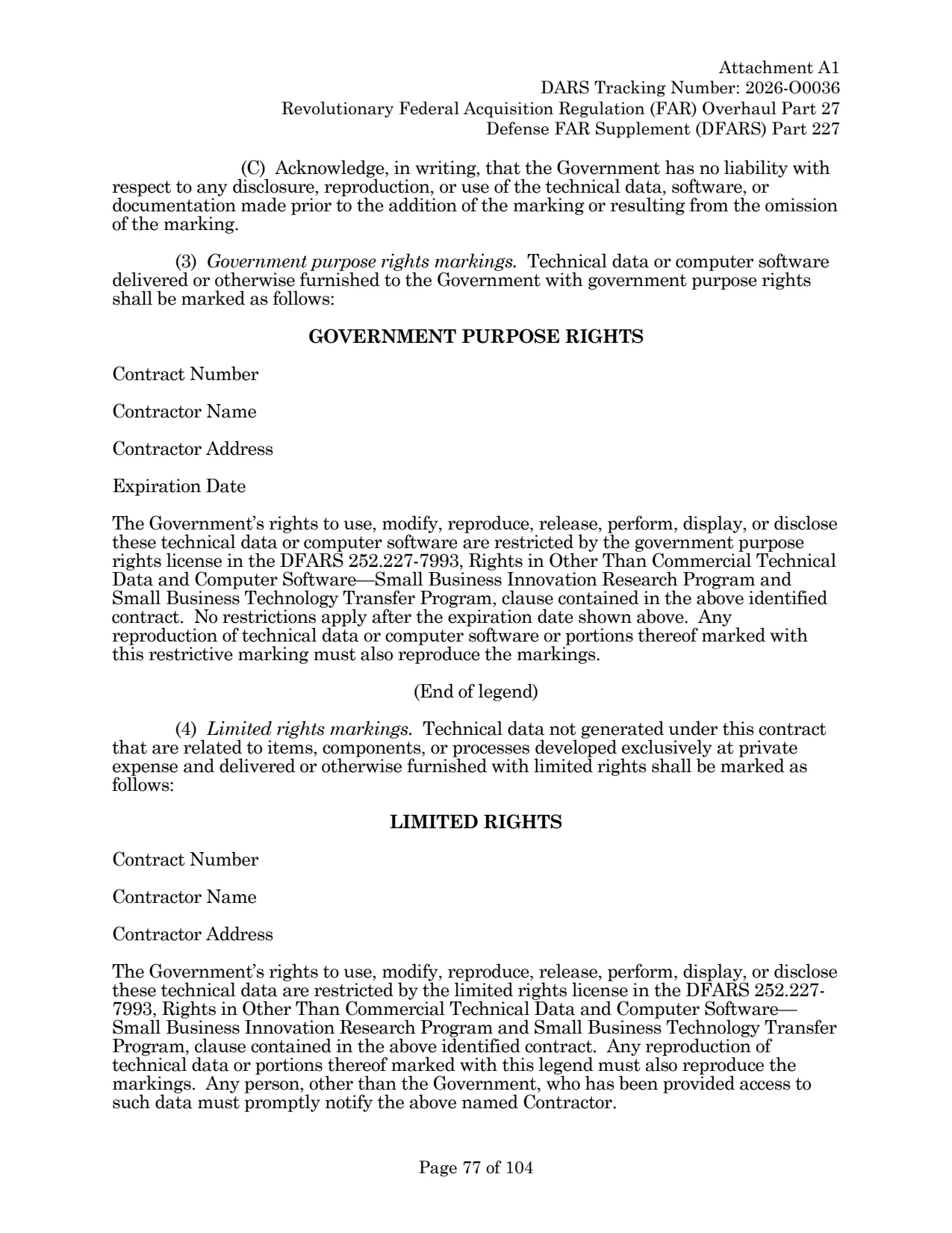 Source page for 252.227-7993