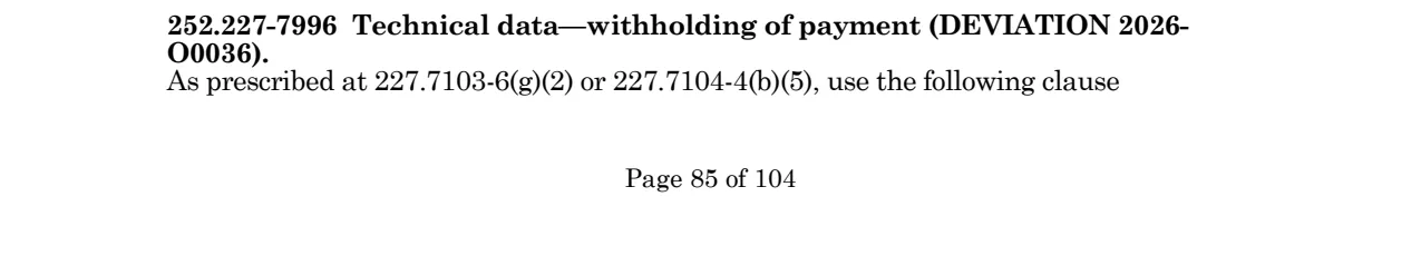 Source page for 252.227-7996