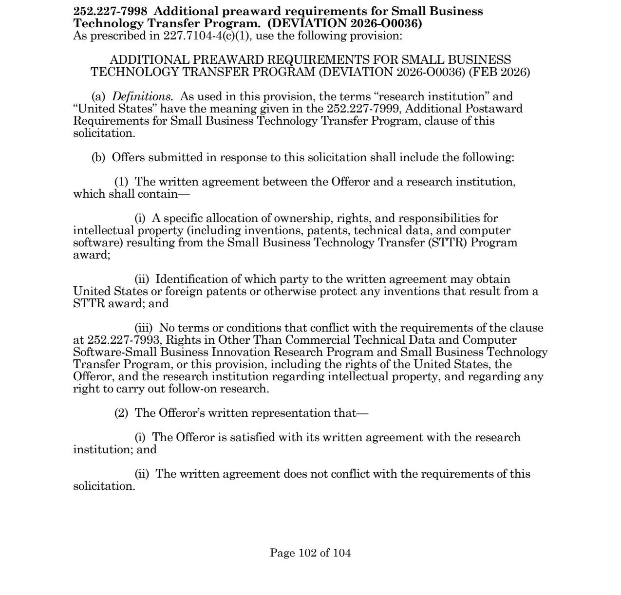 Source page for 252.227-7998