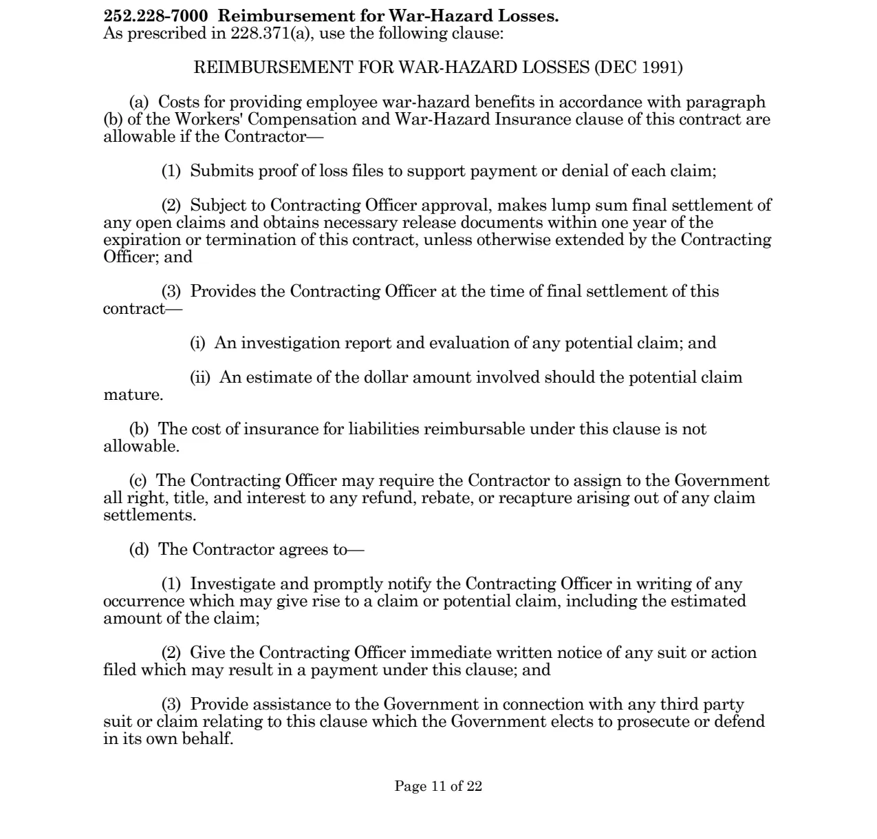 Source page for 252.228-7000