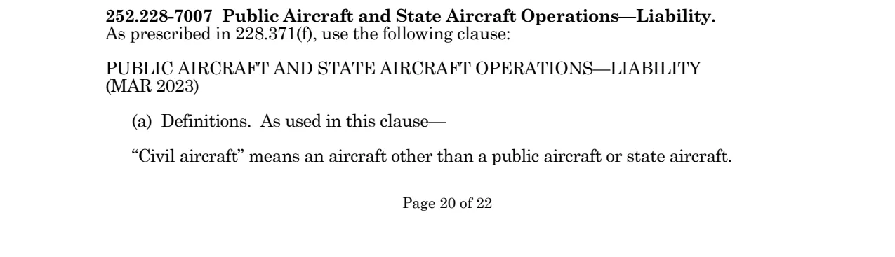 Source page for 252.228-7007