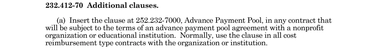 Prescription for 252.232-7000