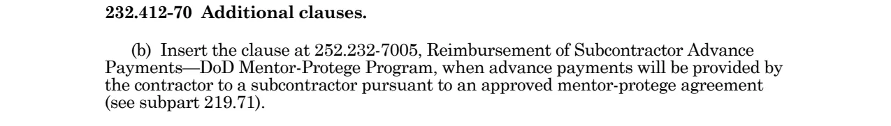 Prescription for 252.232-7005