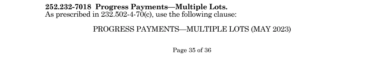 Source page for 252.232-7018