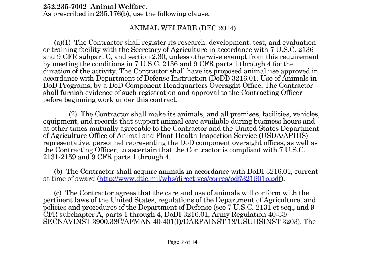 Source page for 252.235-7002
