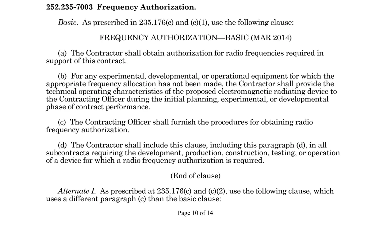 Source page for 252.235-7003