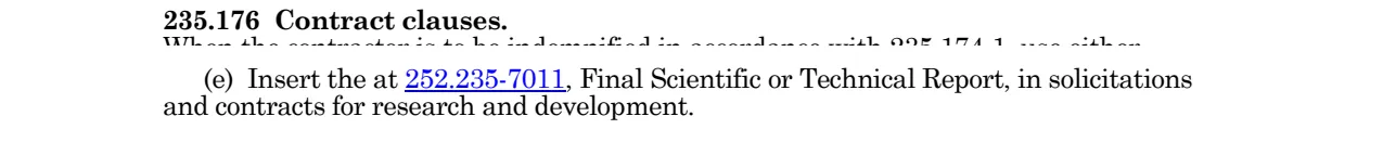 Prescription for 252.235-7011