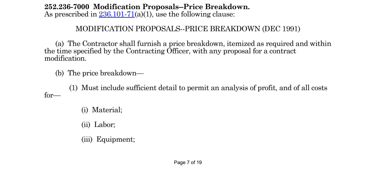 Source page for 252.236-7000