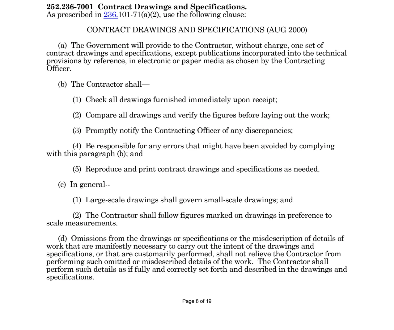 Source page for 252.236-7001