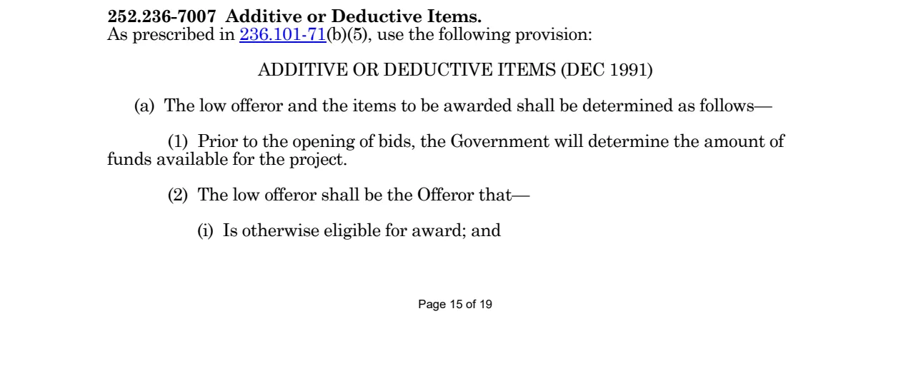 Source page for 252.236-7007