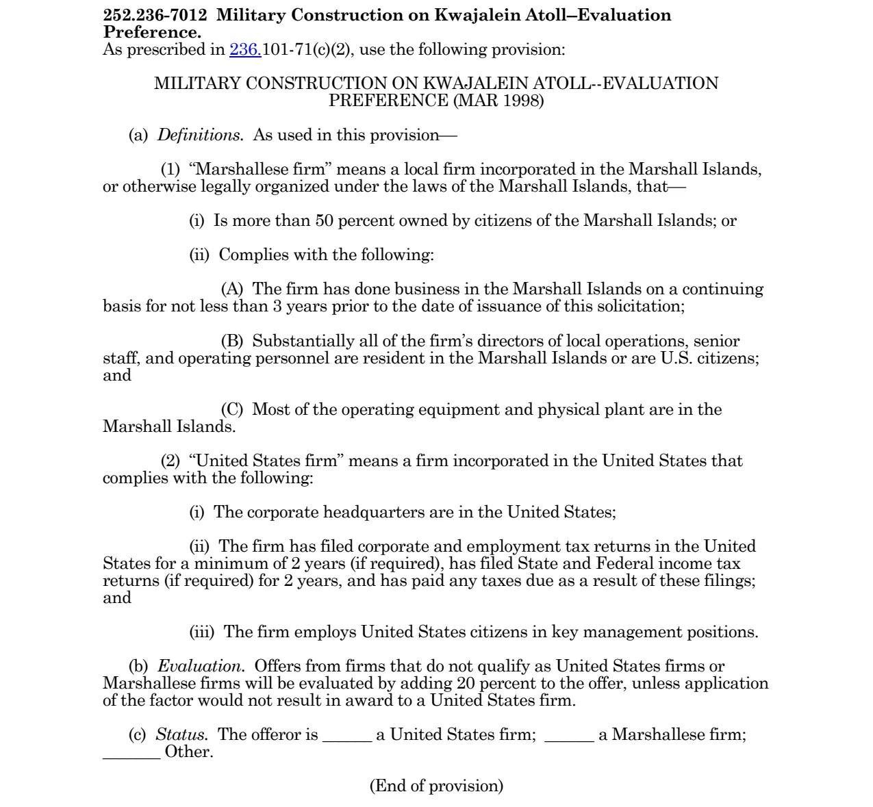 Source page for 252.236-7012