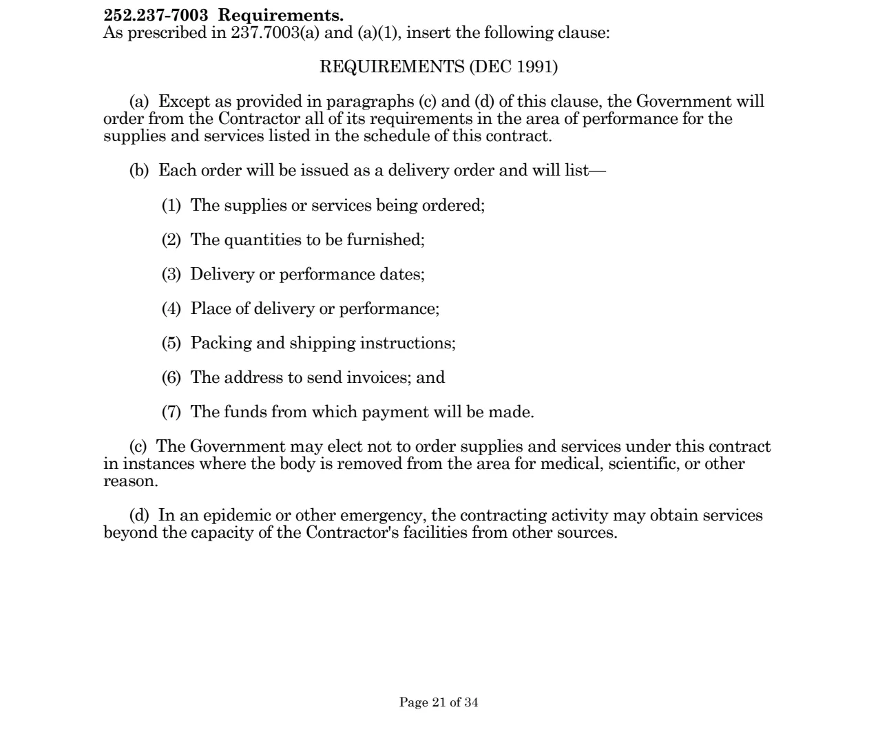 Source page for 252.237-7003