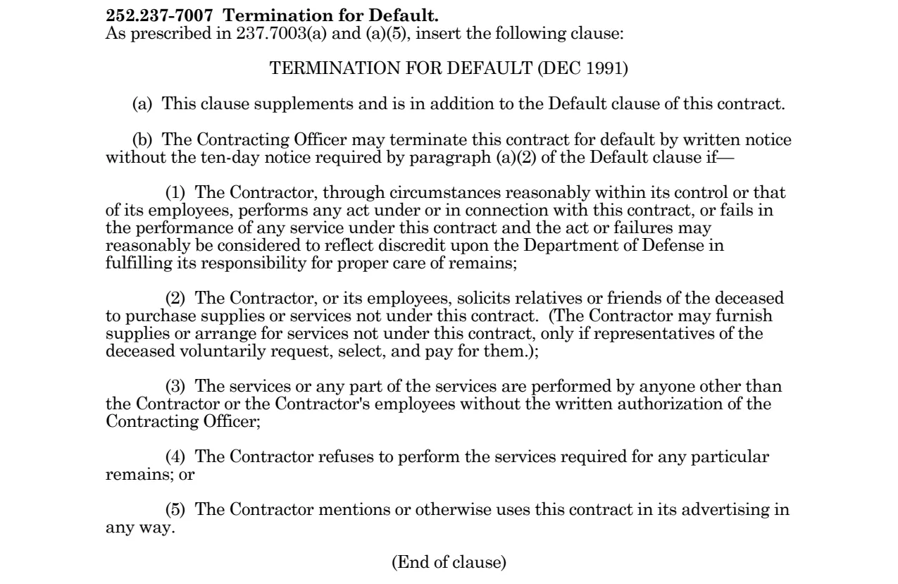 Source page for 252.237-7007