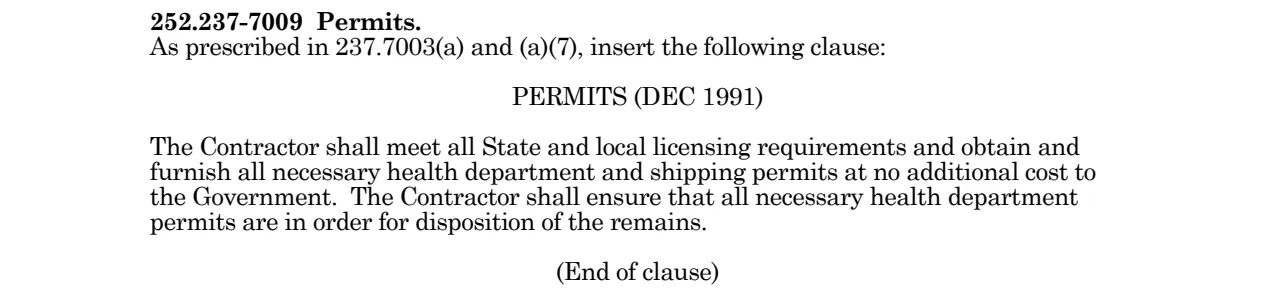 Source page for 252.237-7009