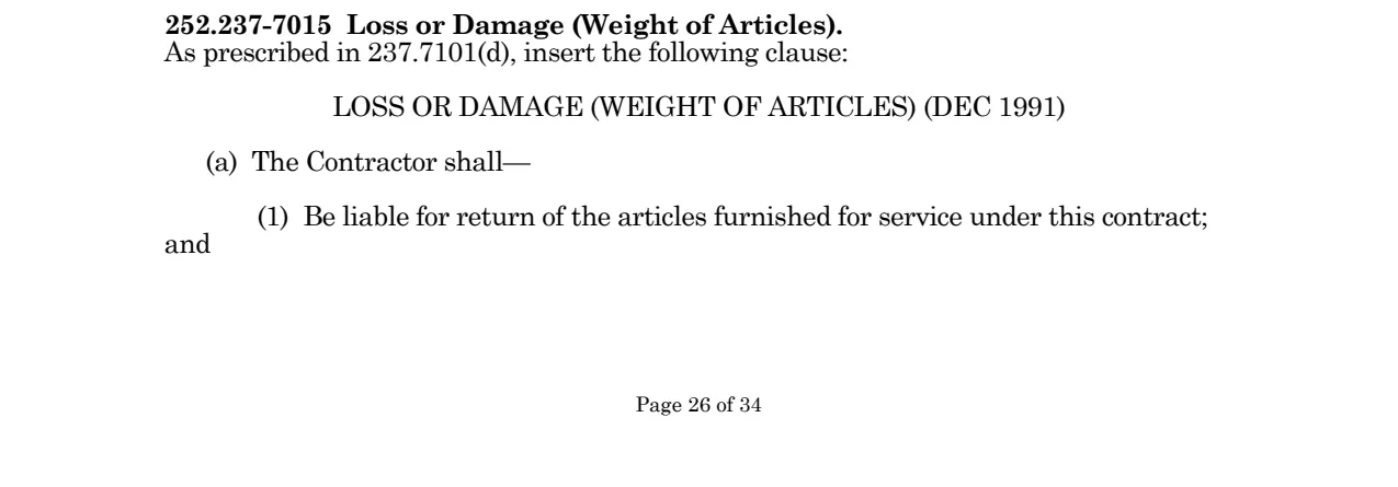 Source page for 252.237-7015
