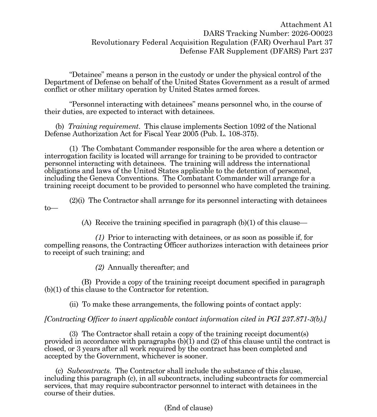 Source page for 252.237-7998