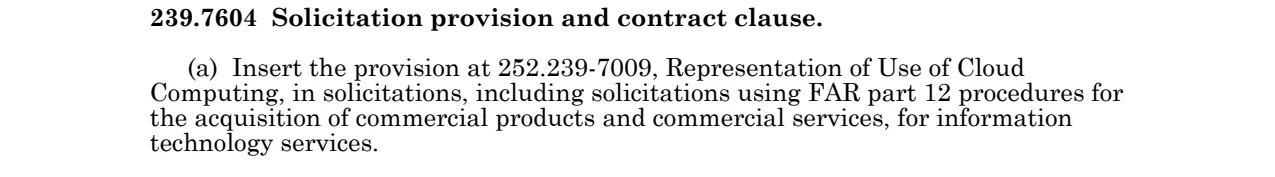 Prescription for 252.239-7009