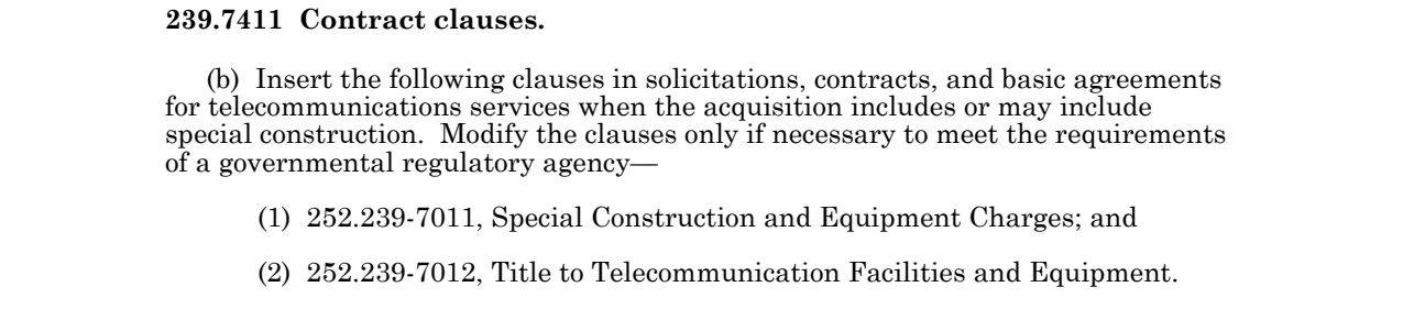 Prescription for 252.239-7011
