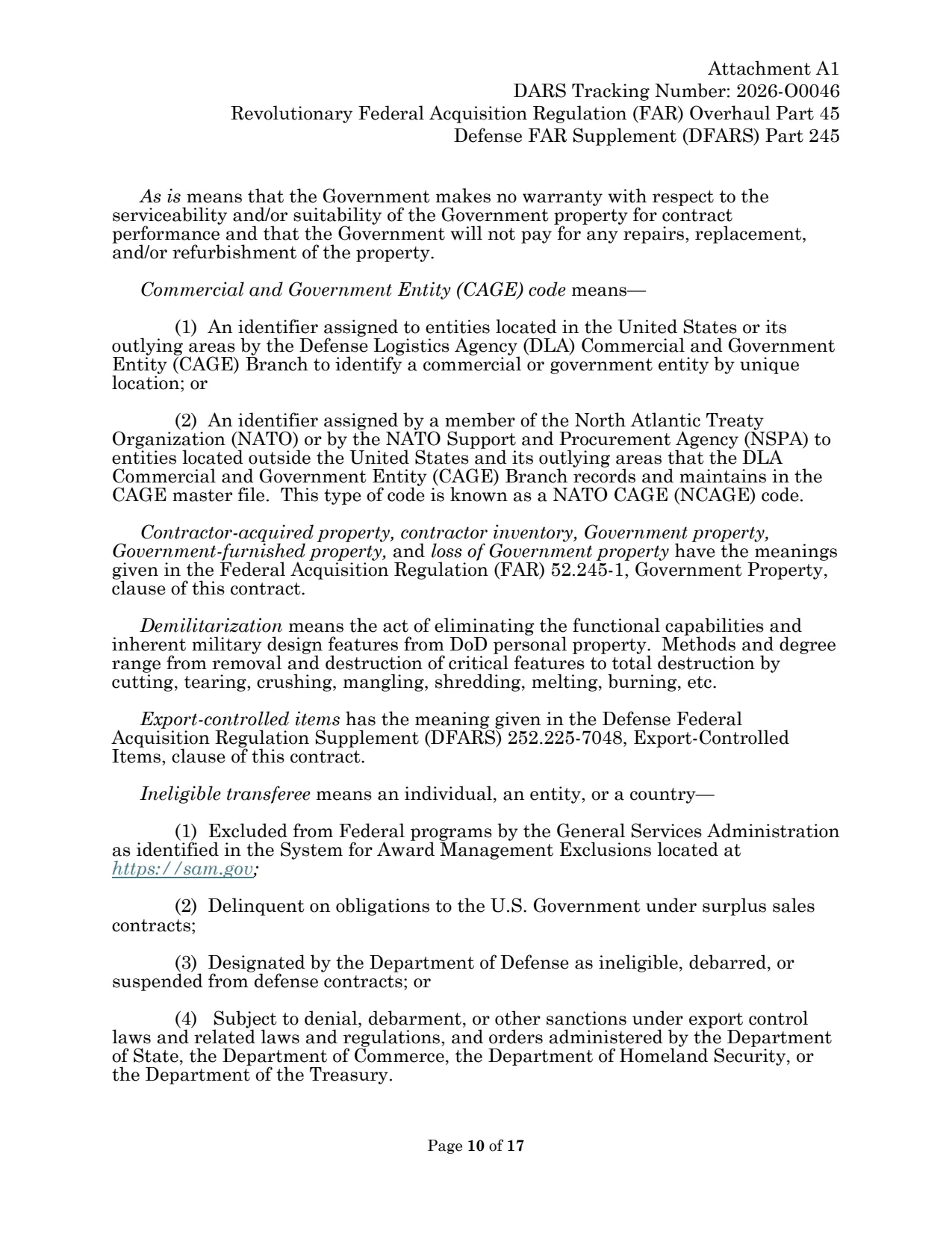 Source page for 252.245-7005
