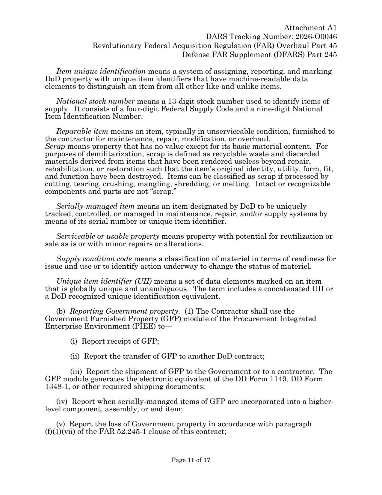 Source page for 252.245-7005