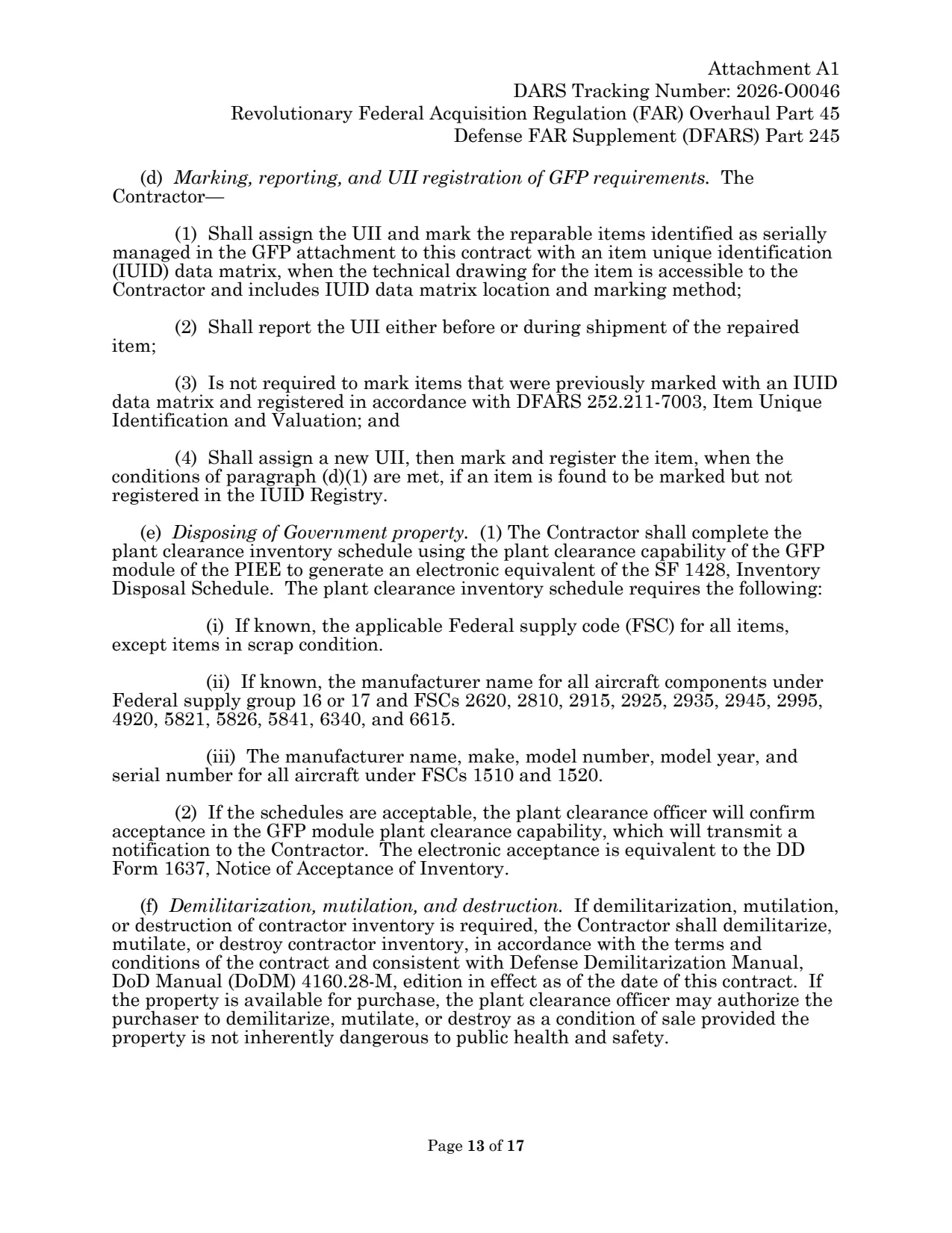 Source page for 252.245-7005