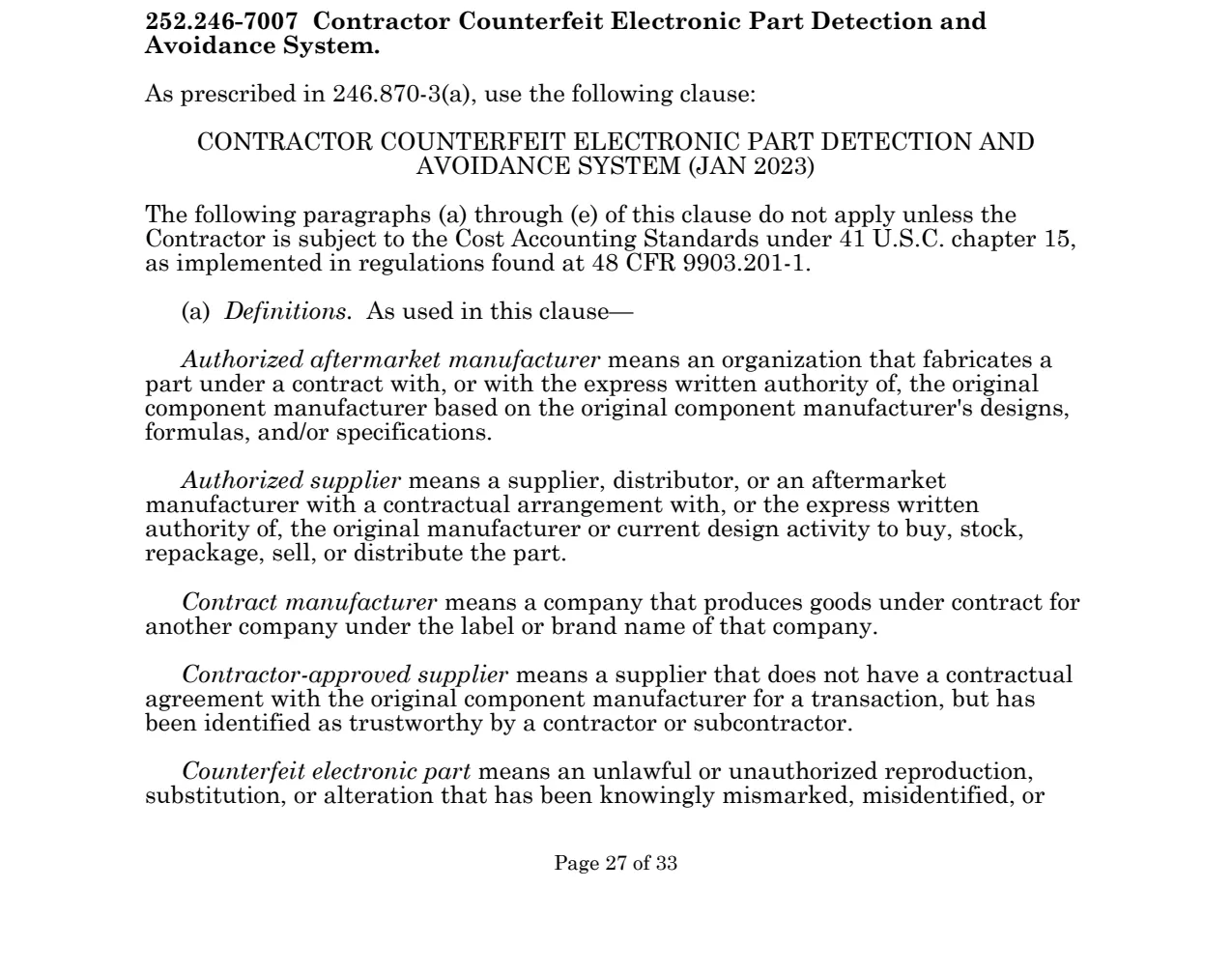 Source page for 252.246-7007