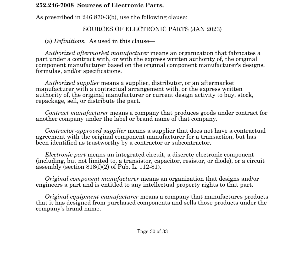 Source page for 252.246-7008