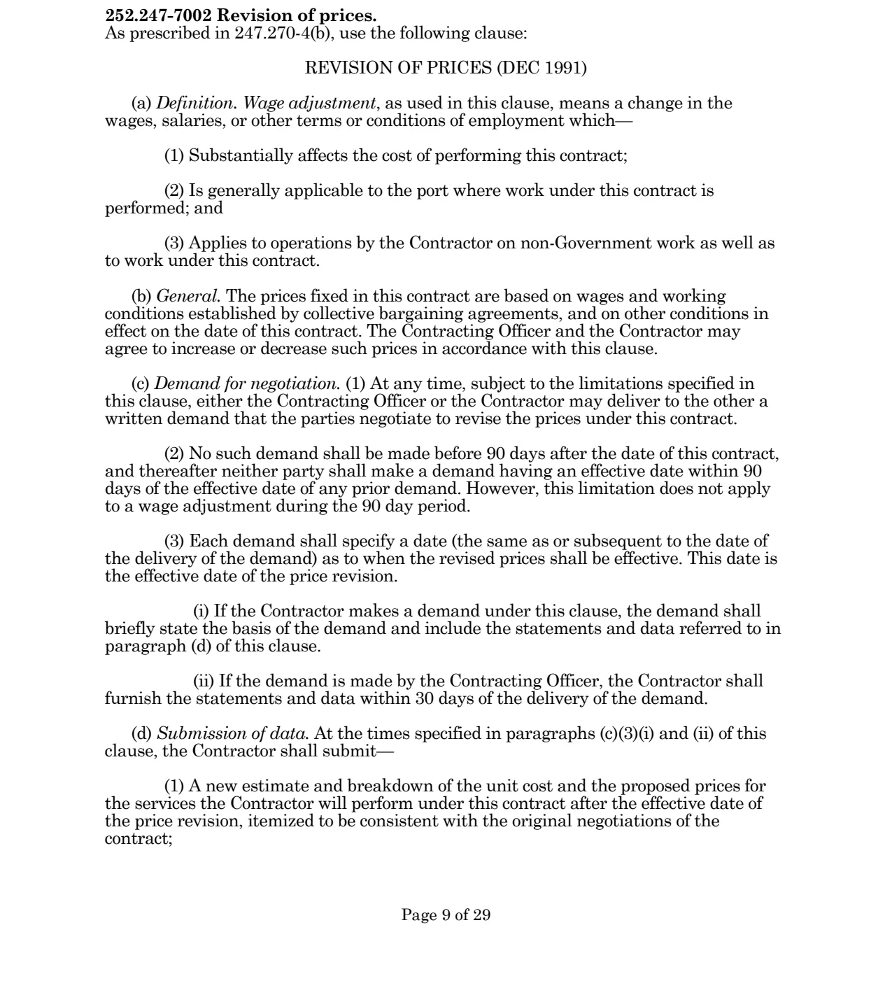 Source page for 252.247-7002